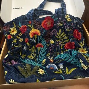 Johnny Was Provence Travel Floral Embroidered Tote